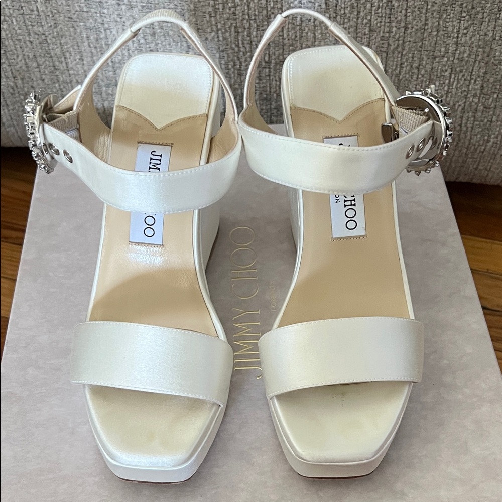 Jimmy Choo Ivory Platform Sandals